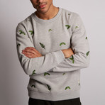 Fern Woodland Embroidery Sweater // Grey Marl (M)