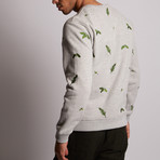 Fern Woodland Embroidery Sweater // Grey Marl (XS)