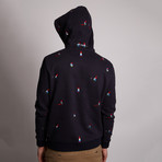 Gnome Embroidered Hoodie // Navy (XS)
