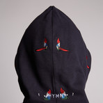 Gnome Embroidered Hoodie // Navy (L)