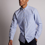 Keegan Ottoman Textured Stripe Shirt // Blue + White (M)