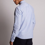 Keegan Ottoman Textured Stripe Shirt // Blue + White (L)
