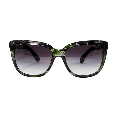 CH5343 Sunglasses // Green + Black Denim