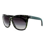 CH5343 Sunglasses // Green + Black Denim