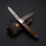 Trapper Double Blade // Damascus Walnut