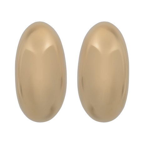 Bucherer 18k Yellow Gold Oval Dome Huggie Earrings