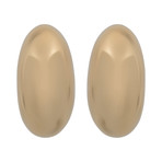 Bucherer 18k Yellow Gold Oval Dome Huggie Earrings