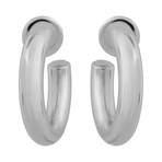 Bucherer 18k White Gold Oval Hoop Earrings