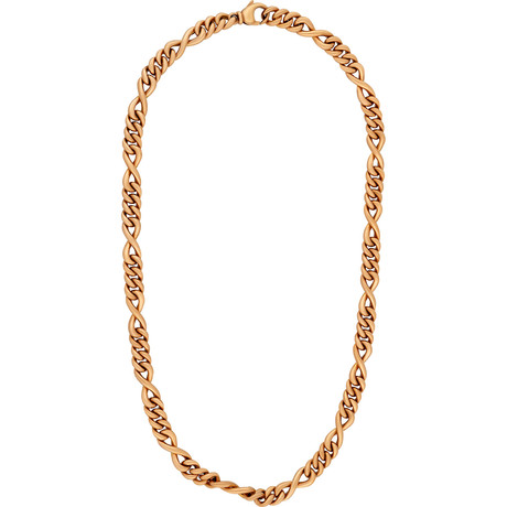 Bucherer 18k Rose Gold Twist Link Necklace
