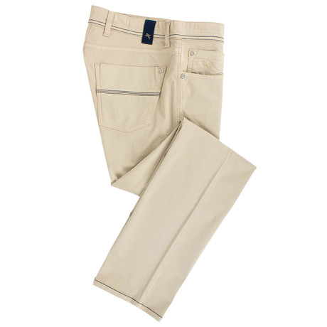 Pal Zileri Concept // Cotton Blend Contrast-Stitch Pants // Beige (Euro: 46)