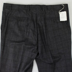 Plaid Wool Blend Dress Pants // Gray (56)