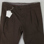 Cotton Pleated Casual Pants // Brown (52)