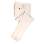 Cotton Pleated Casual Pants // Beige (44)