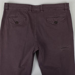 Cotton Blend Casual Pants // Purple (50)