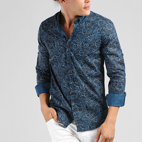 Pete Long Sleeve Shirt // Blue (XS)