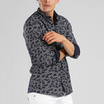 Connor Long Sleeve Shirt // Gray + Navy (M)