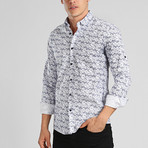 Abe Long Sleeve Shirt // White + Blue (XL)