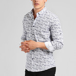 Abe Long Sleeve Shirt // White + Blue (XS)