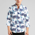 Andrew Long Sleeve Shirt // White + Blue (XL)