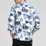 Andrew Long Sleeve Shirt // White + Blue (L)