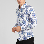 Punta Cana Button Down Shirt // White + Blue (XL)