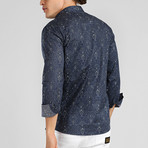 Aaron Long Sleeve Shirt // Navy Blue + Khaki (S)