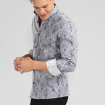 Bali Button Down Shirt // White + Gray (2XL)