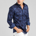 Costa Rica Button Down Shirt // Navy Blue (L)