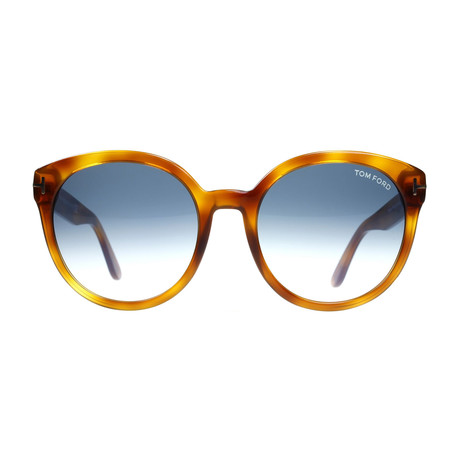 Women's Philippa Acetate Sunglasses // Blonde Havana + Blue Gradient