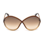 Women's Liora Acetate Sunglasses // Dark Brown + Brown Gradient