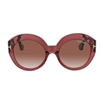 Tom Ford // Women's Rachel Acetate Sunglasses // Burgundy Crystal + Burgundy Gradient