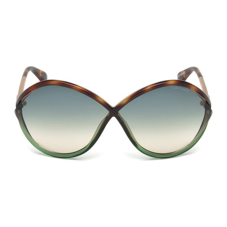 Women's Liora Acetate Sunglasses // Brown + Green Gradient