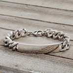 ID Plate Chain Bracelet // Silver