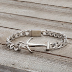 Anchor + Curb Chain Bracelet // White