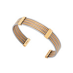 Vintage Cartier 18k Yellow Gold + 18k White Gold Open Bracelet