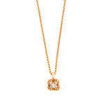 Vintage Mauboussin 18k Yellow Gold Diamond Flower Pendant Necklace