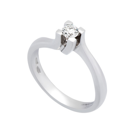Vintage Giorgio Visconti 18k White Gold Diamond Ring // Ring Size: 6.25