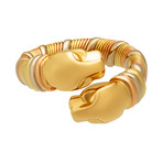 Vintage Cartier 18k Yellow Rose Gold + 18k White Gold Double Head Panther Ring // Ring Size: 5.25