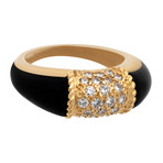 Vintage Van Cleef & Arpels 18k Yellow Gold Diamond + Onyx Ring // Ring Size: 6