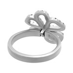 Vintage Gucci 18k White Gold Diamond Flora Ring // Ring Size: 4.5