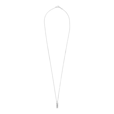 Vintage Tiffany & Co. 18k White Gold Altas Diamond Bar Necklace // Chain: 24"