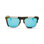 Coz Sunglasses // Olive + Teal Blue Mirror