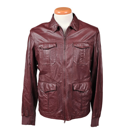 Faramir Leather Biker Jacket // Plum (XS)