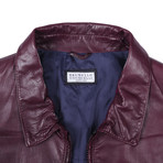Faramir Leather Biker Jacket // Plum (XS)