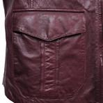 Faramir Leather Biker Jacket // Plum (XS)