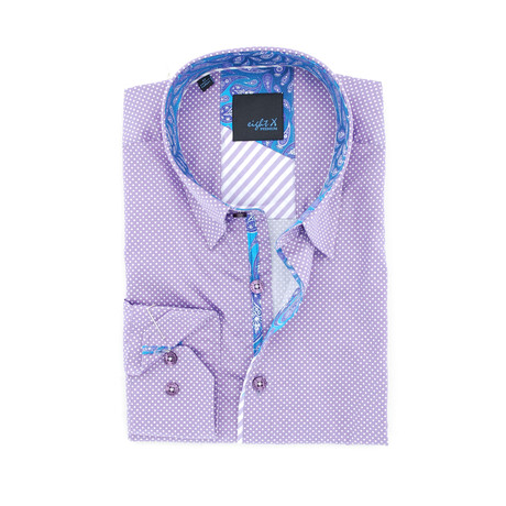 Elijah Digital Print Shirt Button-Up Shirt // Lilac (L)