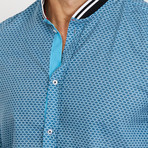 Blanc // Print Button Up // Blue (Small)
