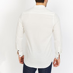 Blanc // Mandarin Collar Button // White (Large)
