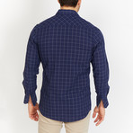 Blanc // Check Button Up // Navy (2X-Large)