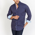 Blanc // Patterned Button Up // Navy (2X-Large)